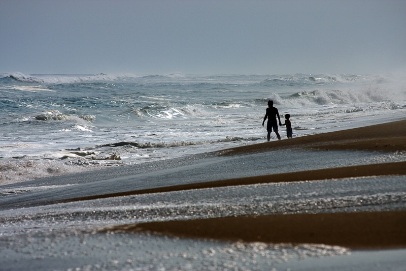Father & son, Montauk, NY beach

