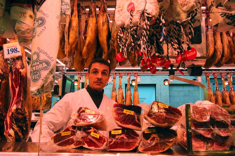 Meat man, Barcelona, Spain
