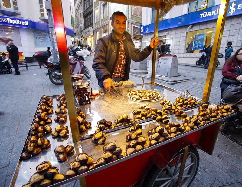 Street chestnuts, Istanbul, Turkey
