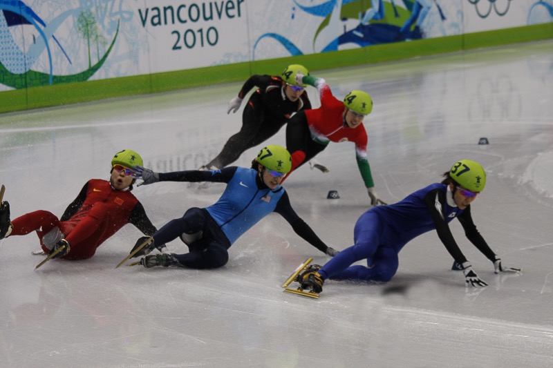 Short track fall, Vancouver 2010
